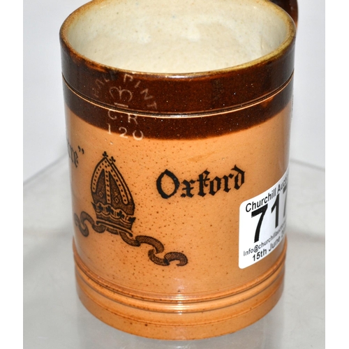 717 - An Extremely rare early 20th century Royal Doulton stoneware half pint tankard from The Mitre in Oxf... 