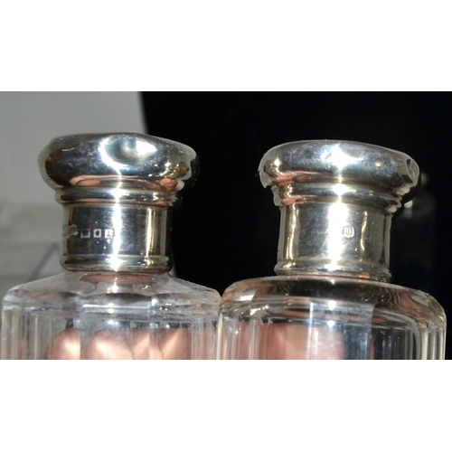 740 - 4 silver mounted scent bottle etc