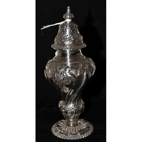 742 - A large impressive cast silver sugar sifter in the Art Nouveau style - London 1893 by CJ Vander