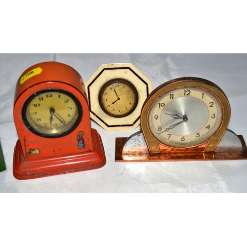 850 - 5 Art Deco period clocks