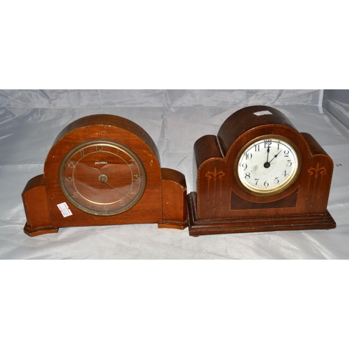 854 - 4 wooden cased clocks