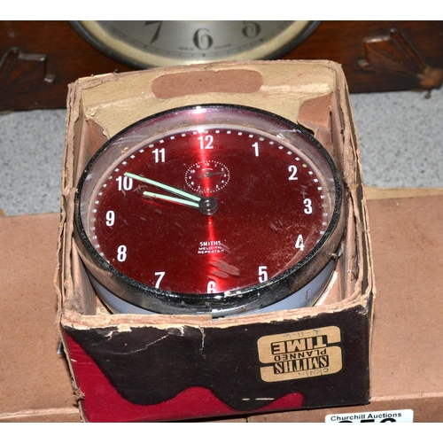 856 - A Smiths Melotic alarm clock in box and 2 boxed Jock alarm clocks