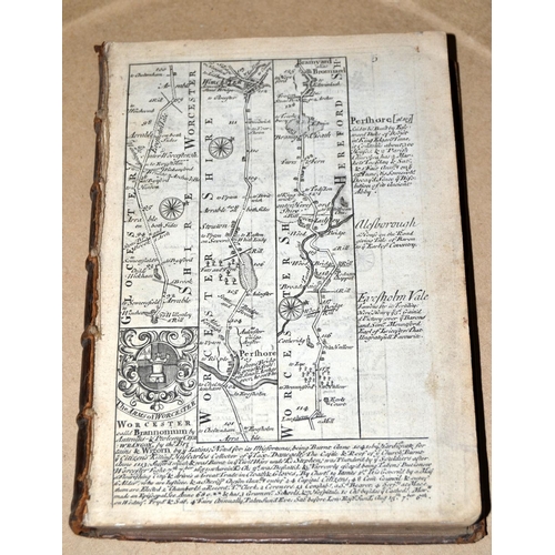 911 - Antique map book (believed to be a Britannia Depicta or Ogilby Improv'd; c.1720 but missing front co... 