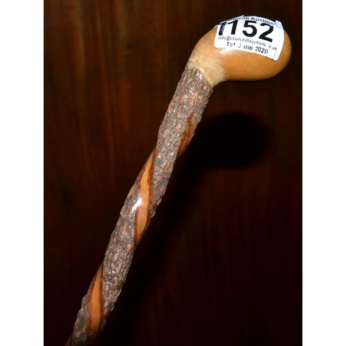 1152 - Twisted wooden talking cane