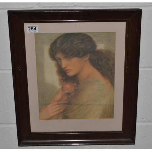 254 - Vintage print of a Pre-Raphaelite lady