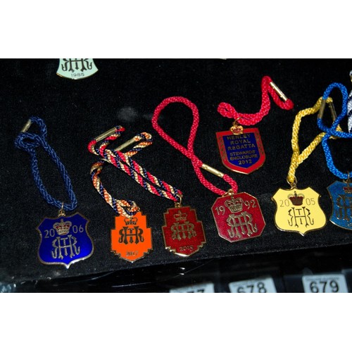 656 - A large qty of Henley Royal regatta badges and Leander Club badges