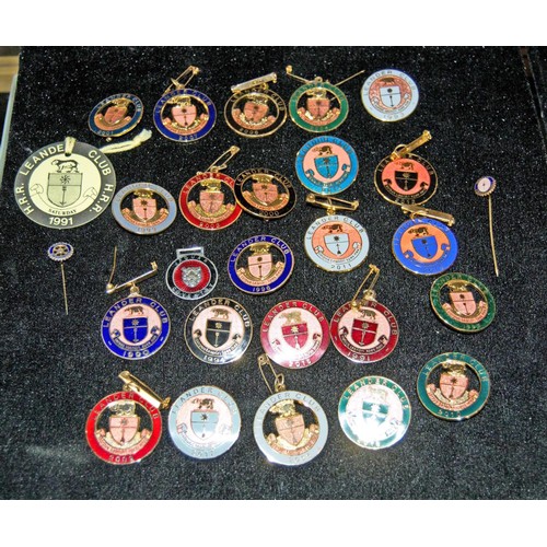 656 - A large qty of Henley Royal regatta badges and Leander Club badges