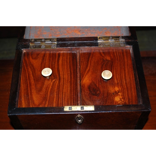 113 - Antique wooden tea caddy