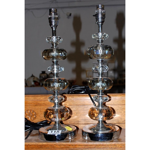 115 - A pair of glass lamps