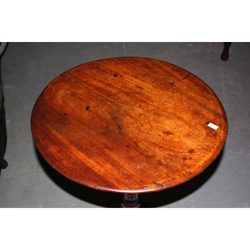 140 - An antique Mahogany tripod wine table