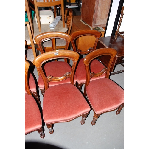 151 - A set of 8 Victorian balloon backed dining chairs