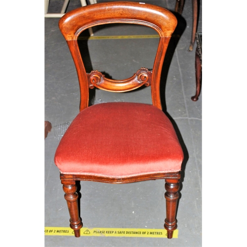 151 - A set of 8 Victorian balloon backed dining chairs