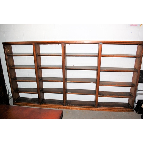 225 - An extremely large antique stained pine set of church bookshelves