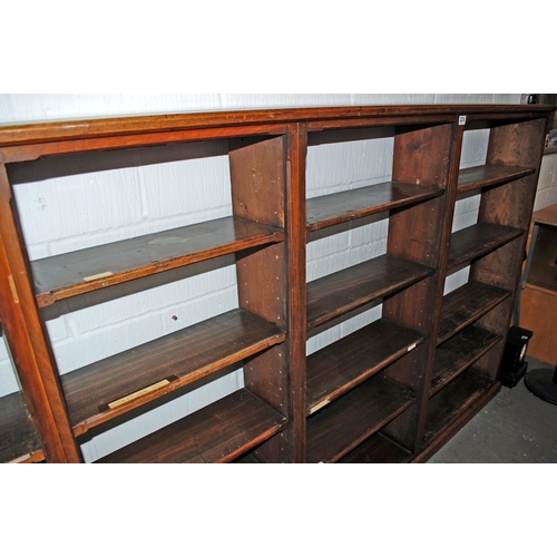 225 - An extremely large antique stained pine set of church bookshelves