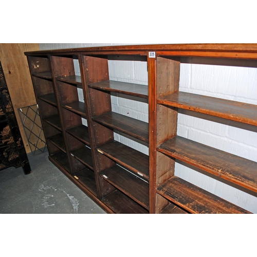 225 - An extremely large antique stained pine set of church bookshelves