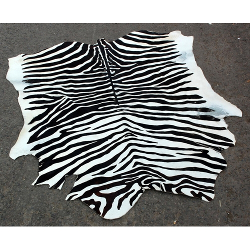 34 - A Zebra skin effect rug