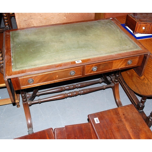 47 - Leather topped sofa table