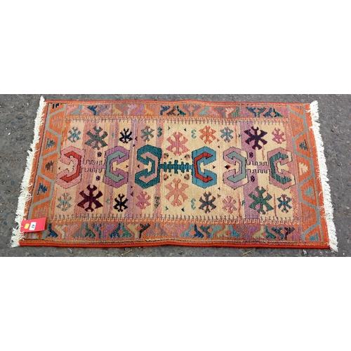 42 - A small Gabbeh rug with abstract designs