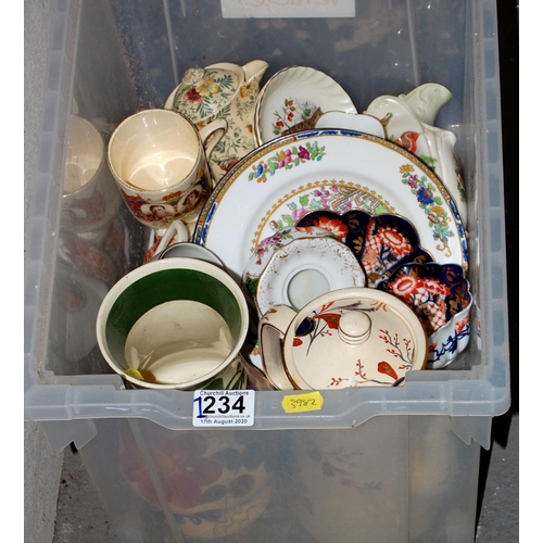 1234 - Box of miscellaneous pottery