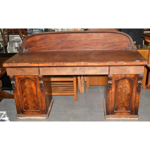 118 - Large Victorian pedestal sideboard for restoration