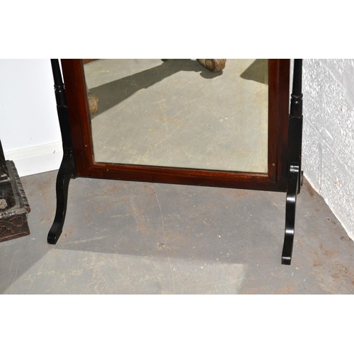 218 - A large Mahogany cheval mirror