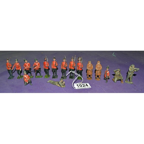 1024 - Qty of vintage lead toy soldiers to inc Britains