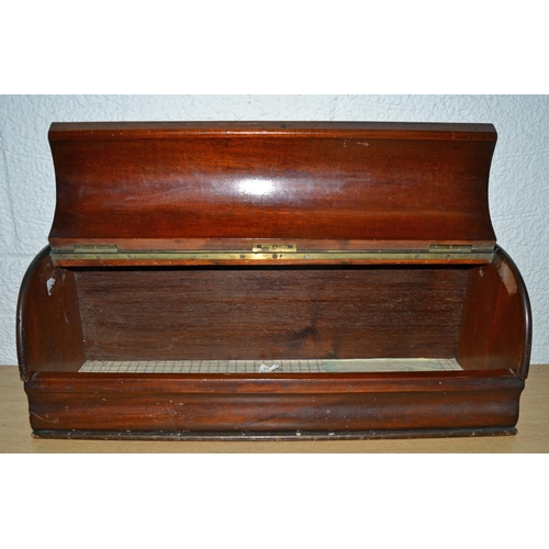 10 - A vintage wooden dome topped wall box - Postage/packing not available.