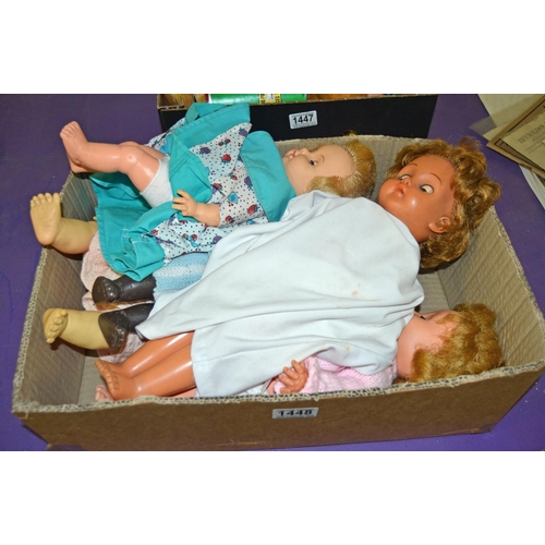 1448 - Box of vintage dolls - Postage/ Packing not available