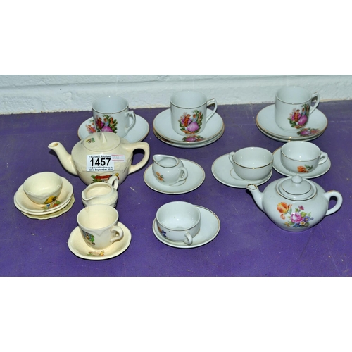 1457 - Dolls tea sets etc - Postage/ Packing not available