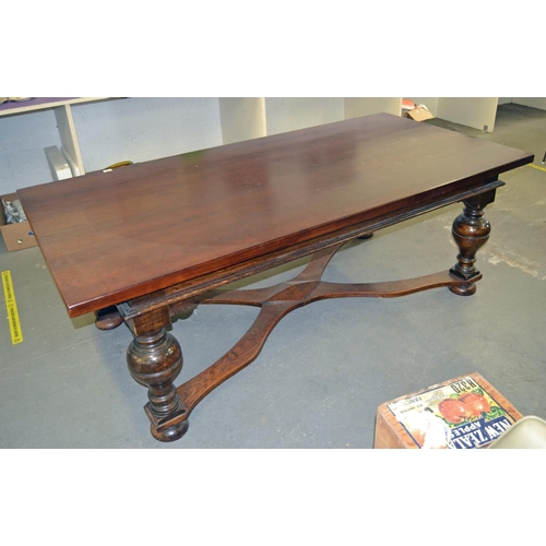 26 - An early 20th century refectory table with X stretcher by Withy Grove of Manchester - Postage/packin... 
