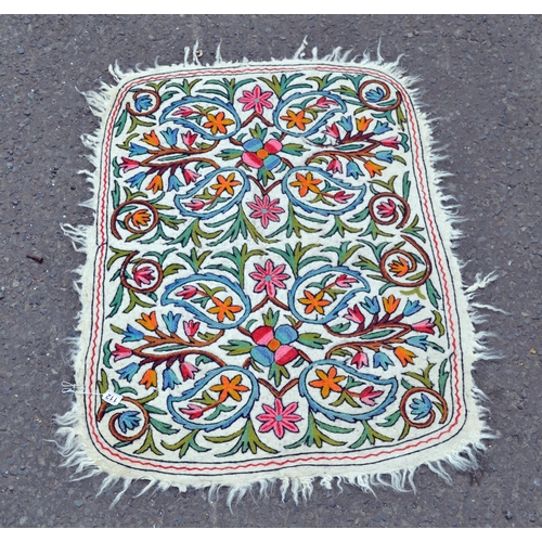 112 - A small Arabesque needlework rug