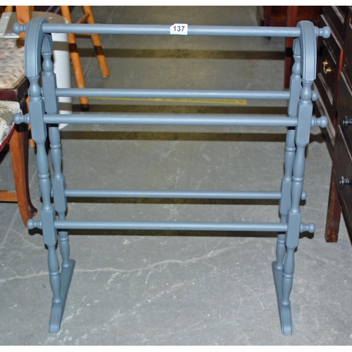 137 - Painted towel rail - Postage/packing not available.