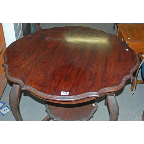 142 - Edwardian Mahogany side table - Postage/packing not available.