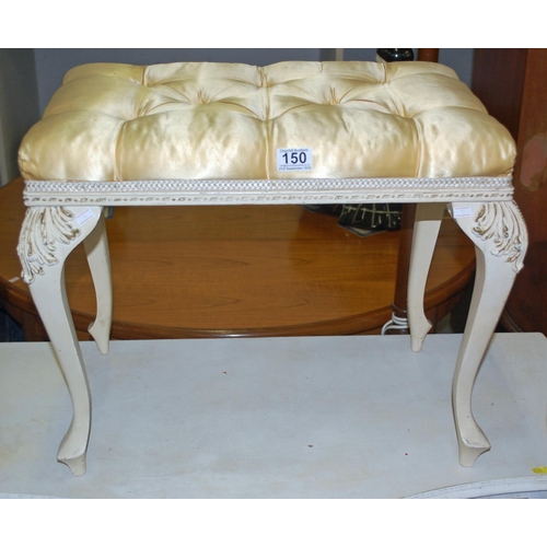 150 - White painted padded stool - Postage/packing not available.