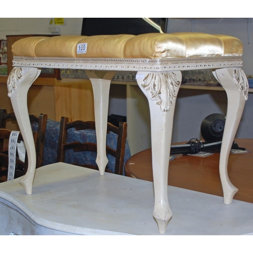 150 - White painted padded stool - Postage/packing not available.