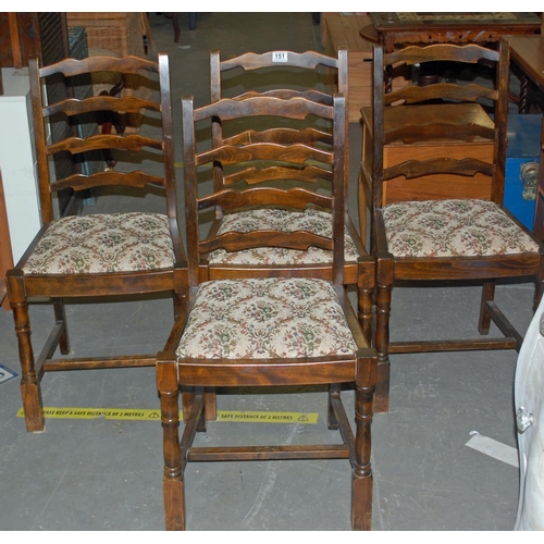 151 - 4 dining chairs - Postage/packing not available.