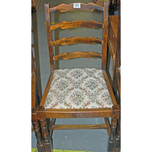 151 - 4 dining chairs - Postage/packing not available.