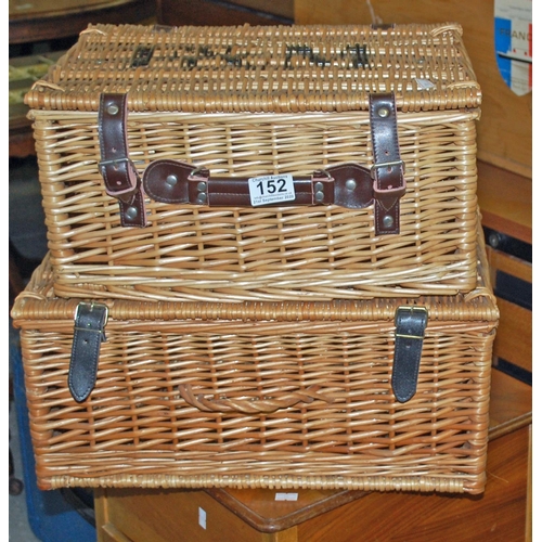 152 - 2 wicker picnic baskets - Postage/packing not available.