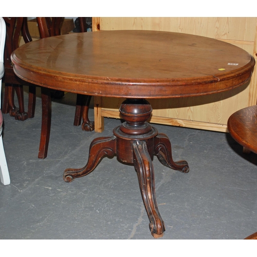 161 - Antique Mahogany pedestal table - Postage/packing not available.