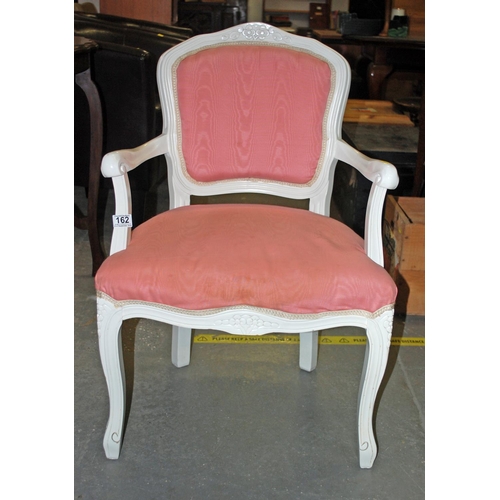 162 - Painted upholstered bedroom chair - Postage/packing not available.