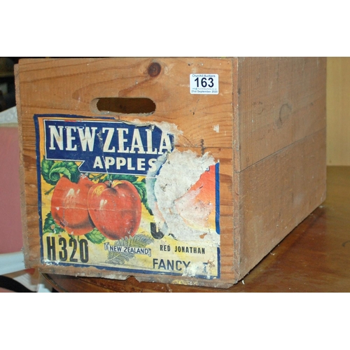 163 - Vintage wooden apple box - Postage/packing not available.