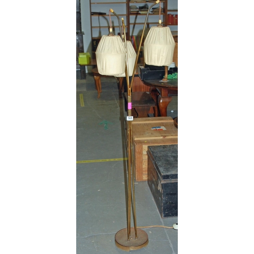 165 - A vintage 3 branch standard lamp - Postage/packing not available.