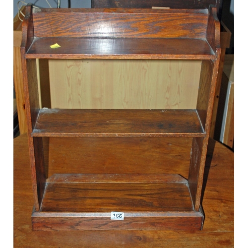 166 - Small oak bookcase - Postage/packing not available.