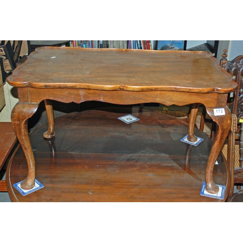 172 - Antique tray topped table - Postage/packing not available.