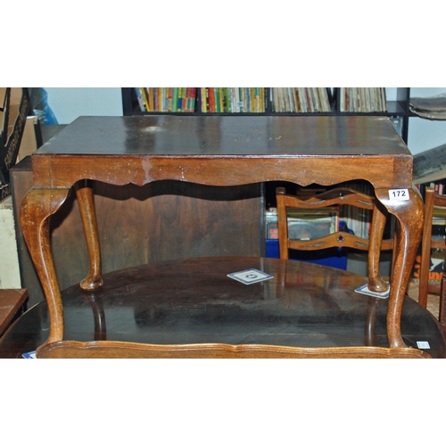 172 - Antique tray topped table - Postage/packing not available.