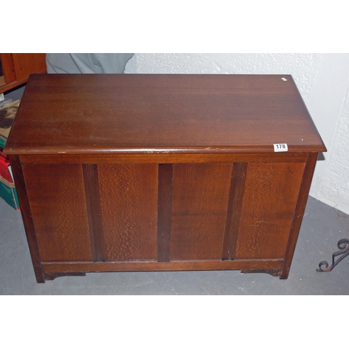 178 - Oak blanket box - Postage/packing not available.