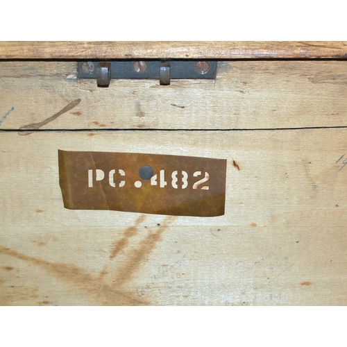 183 - Antique pine trunk - Postage/packing not available.