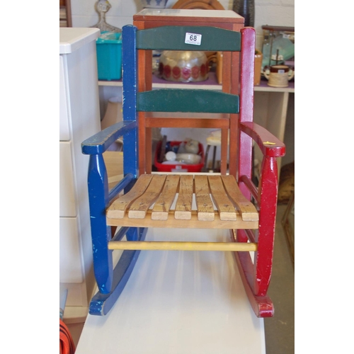 68 - Painted childs rocking chair - Postage/packing not available.