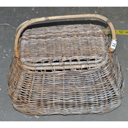 72 - A large wicker basket of some age - Postage/packing not available.