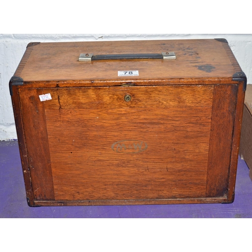 78 - A vintage Moore & Wright engineers tool box - Postage/packing not available.